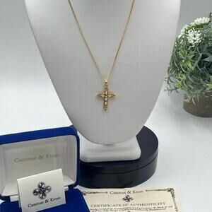 Vintage Camrose & Kross JBK
Jacqueline Kennedy Gold Plated Crystal Cross Pendent